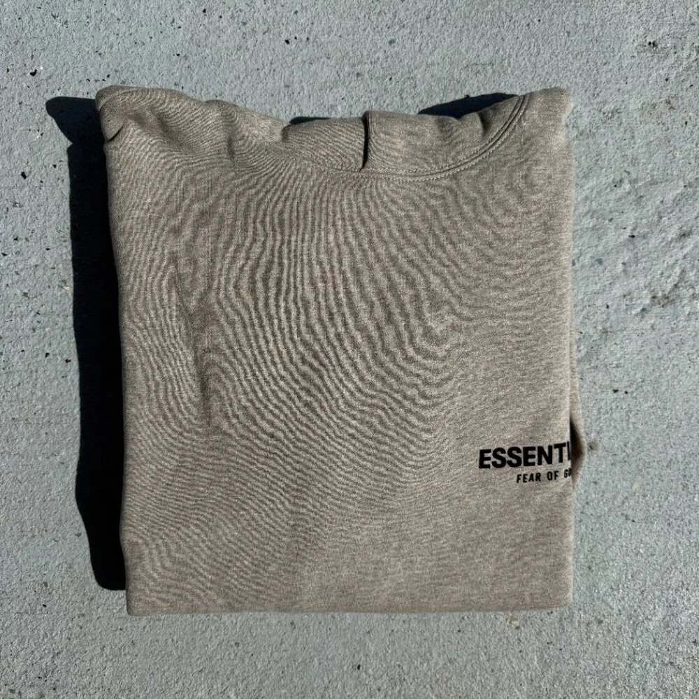 Fear of God Essentials Hoodie Grey Dark Oatmeal Size Small - Picture 11 of 11